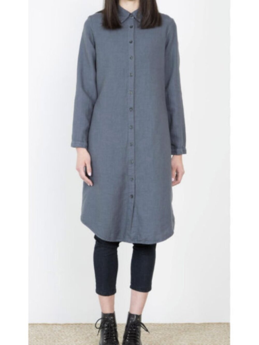 Prairie Underground Dress Womens L Button Up Shirt Pockets Hemp Alt Utilitarian